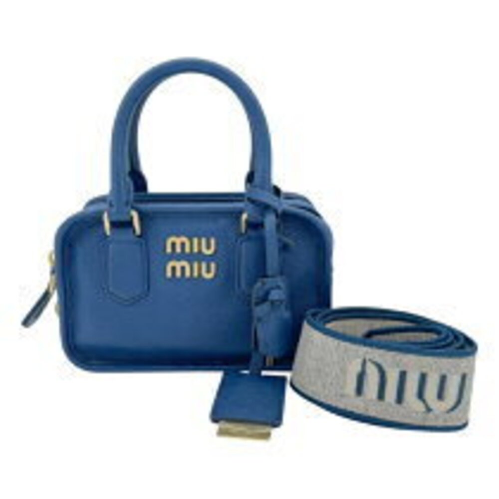 Miu Miu Arcadi Blue Leather Handbag